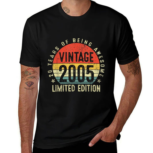 Vintage 2005 Limited Edition 20 Year Old Gifts 20th Birthday  Heathered Texture T-Shirt