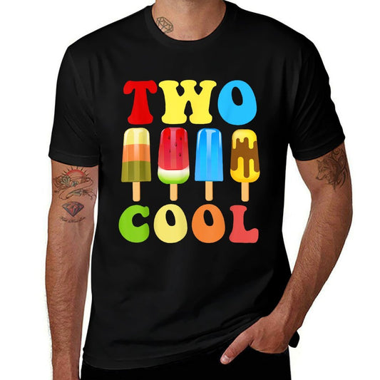 Two Cool Retro Floral Popsicle 2 Years Old Birthday Design  Quick-drying T-Shirt