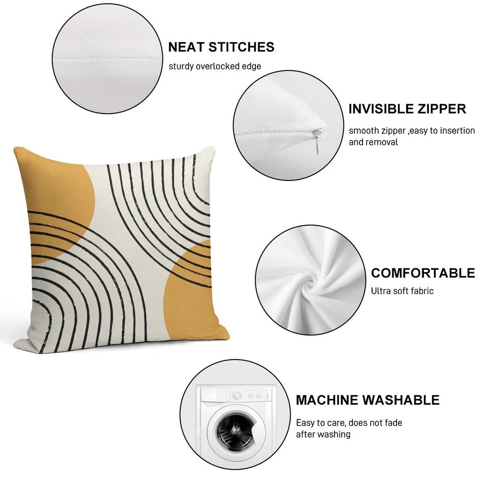 Sun Arch Double - Gold Soft Warmth Comfort Throw Pillow