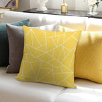 Mustard Yellow White Mosaic Lines Soft Warmth Comfort Throw Pillow