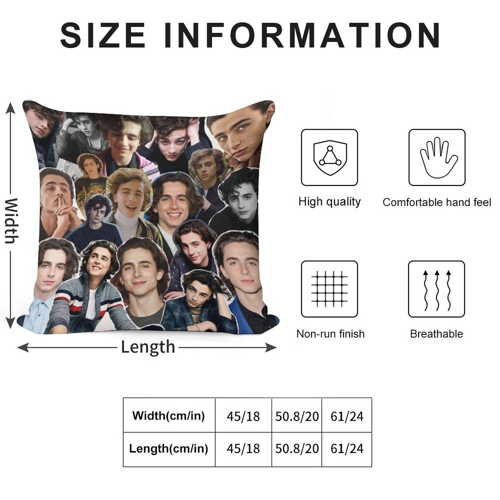 Timothée Chalamet Collage 2.0 Soft Short Plush Fabric Throw Pillow