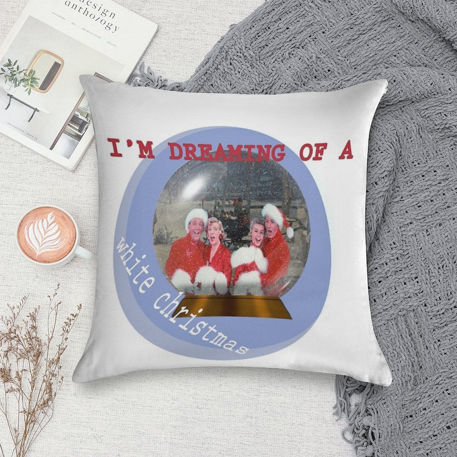 White Christmas (1954) Inspired Art Soft Durable Construction Throw Pillow