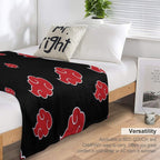 Black And Red Cloud Easy Care Throw Blanket