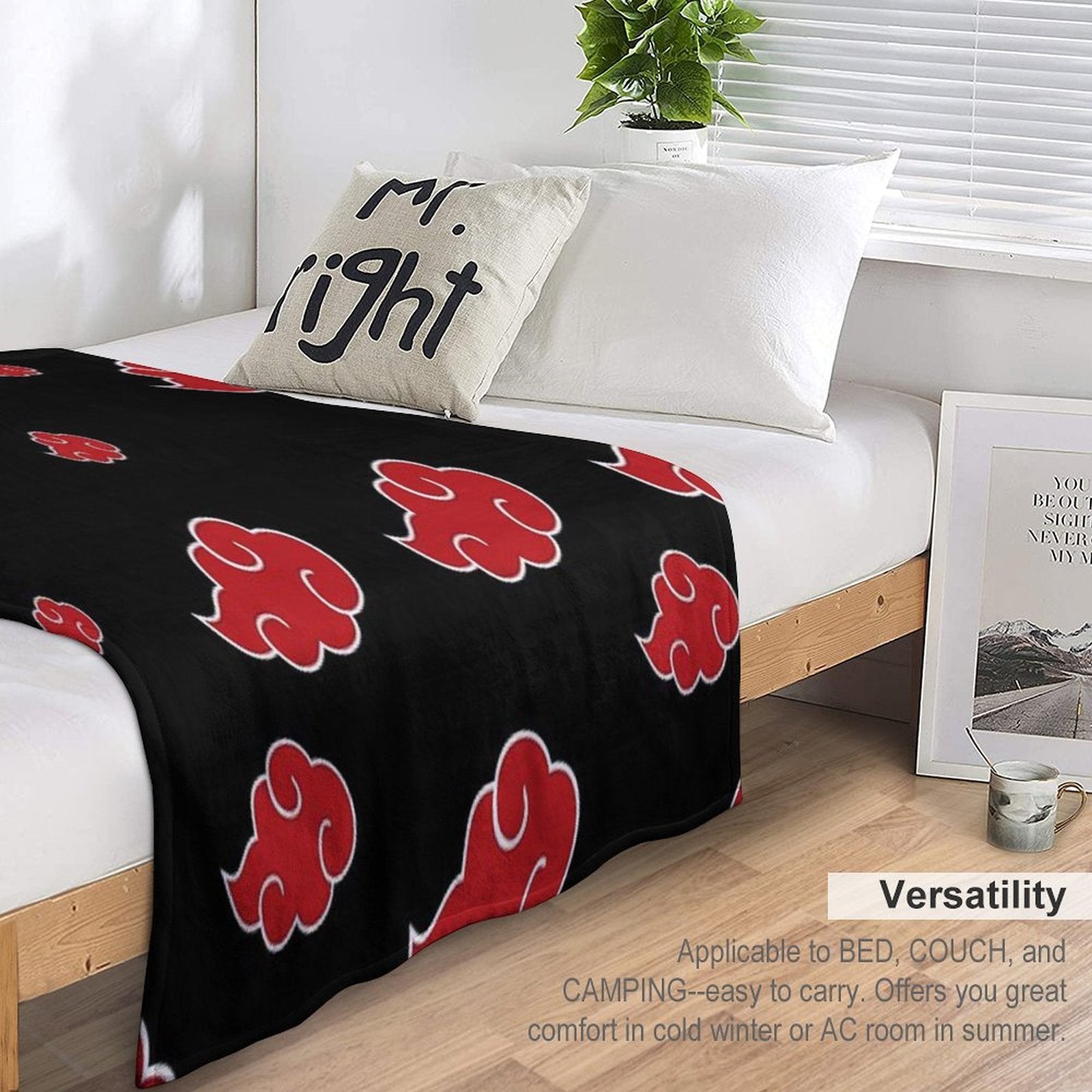 Black And Red Cloud Easy Care Throw Blanket