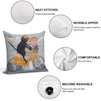 Amsterdam Bicycle Ride Soft Durable Construction Throw Pillow
