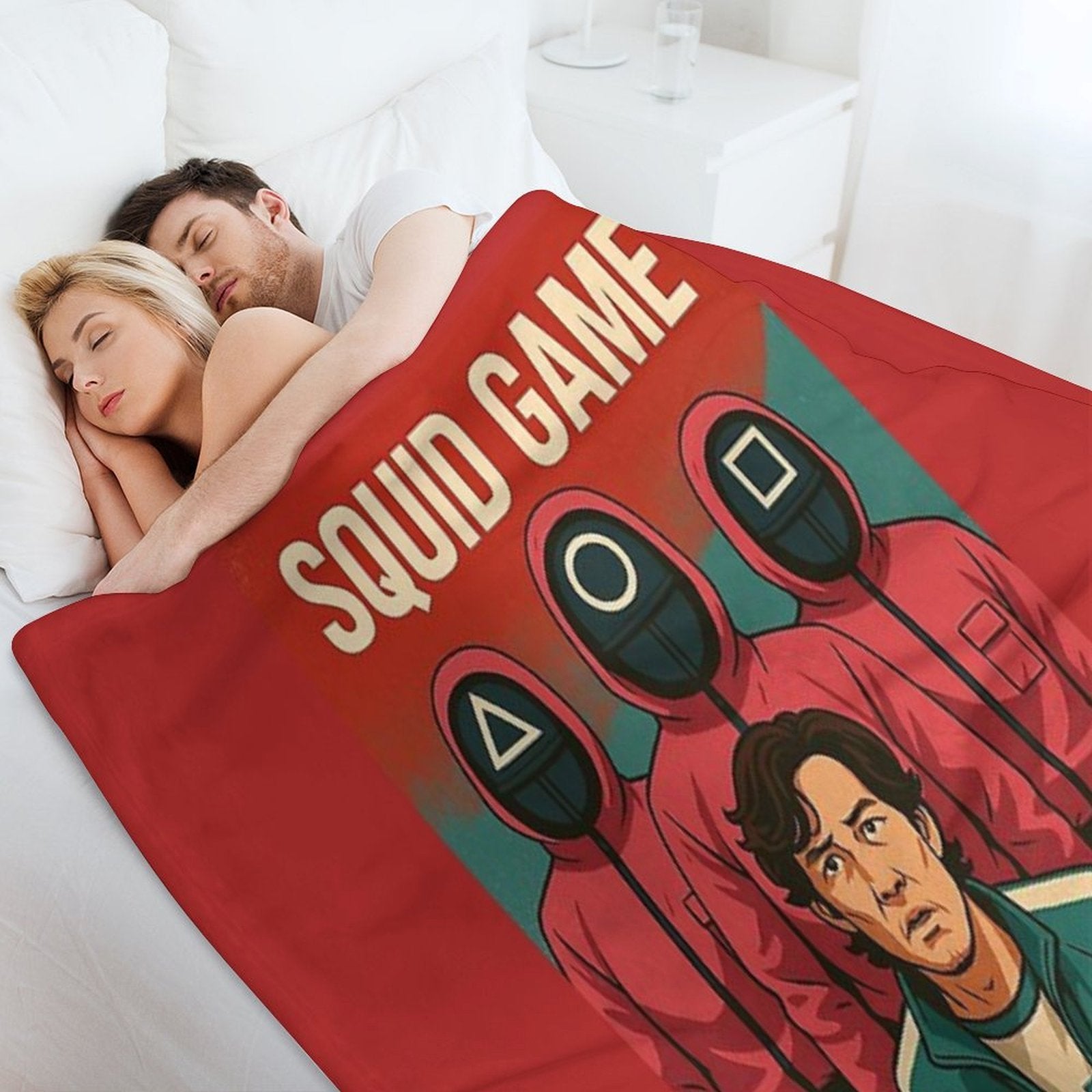 Squid Game with Cartoon-style Velvety-soft Throw Blanket