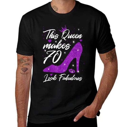 This Queen Makes 70 Look Fabulous 70th Birthday  Summer-ready Fabric T-Shirt