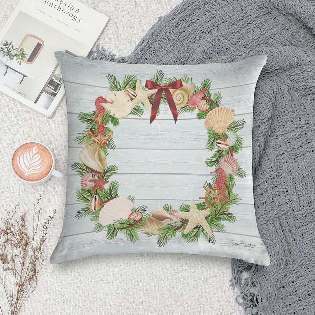 Coastal Christmas D Soft Easy Maintenance Throw Pillow