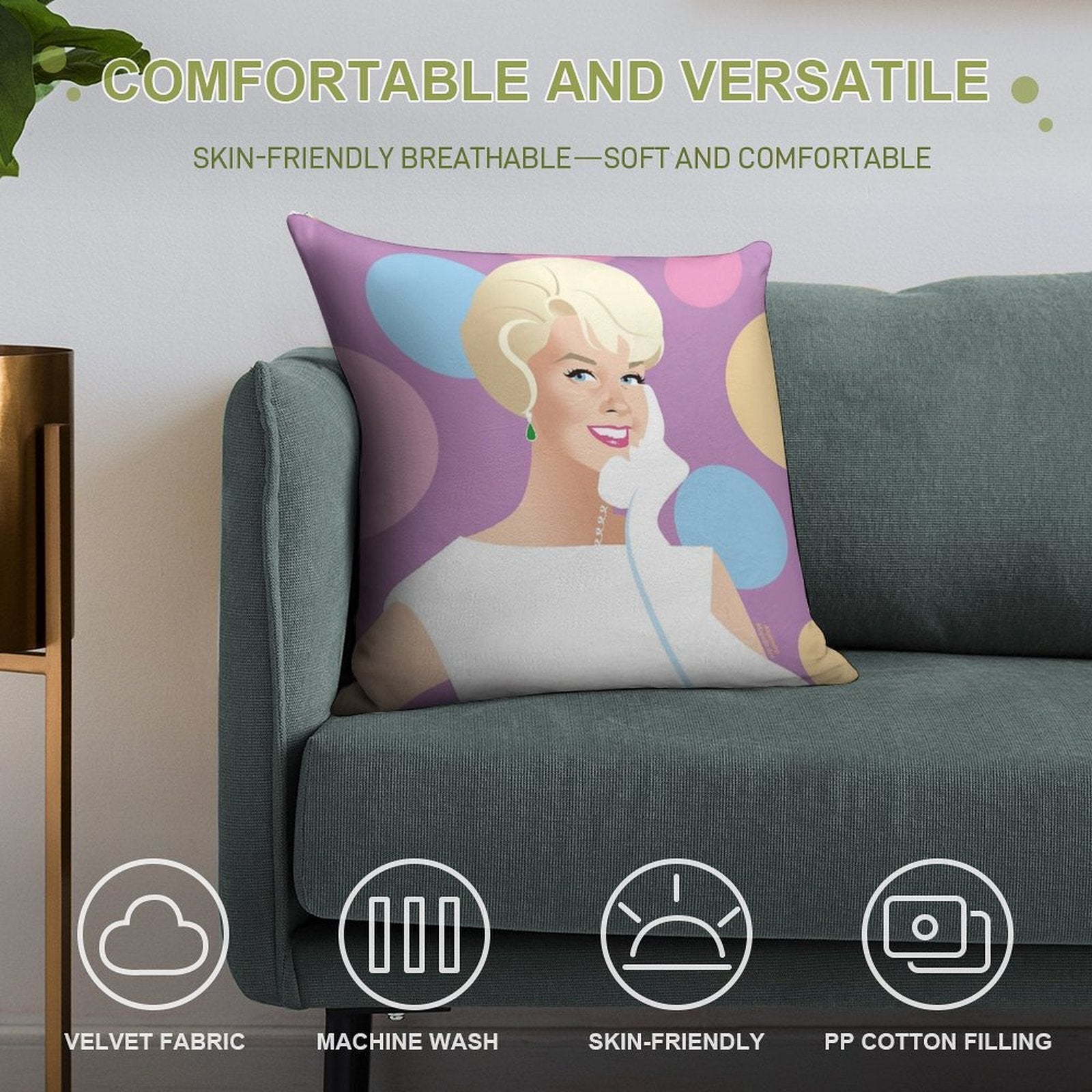 Hello Soft Anti-Pilling Throw Pillow