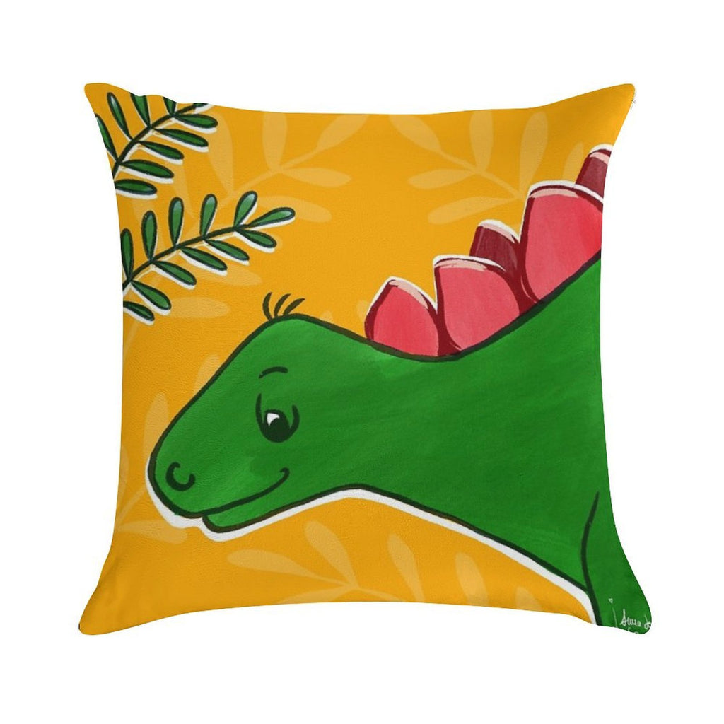 Small Stegosaurus Soft Ultra-Soft Texture Throw Pillow