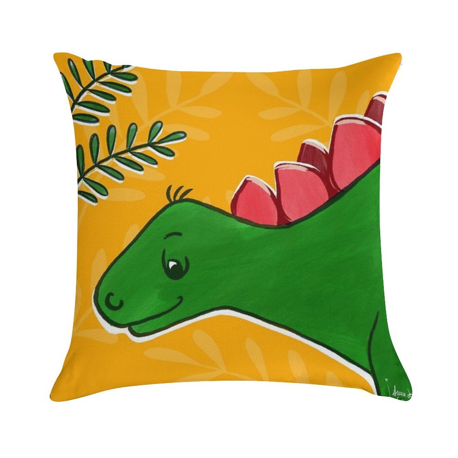 Small Stegosaurus Soft Ultra-Soft Texture Throw Pillow