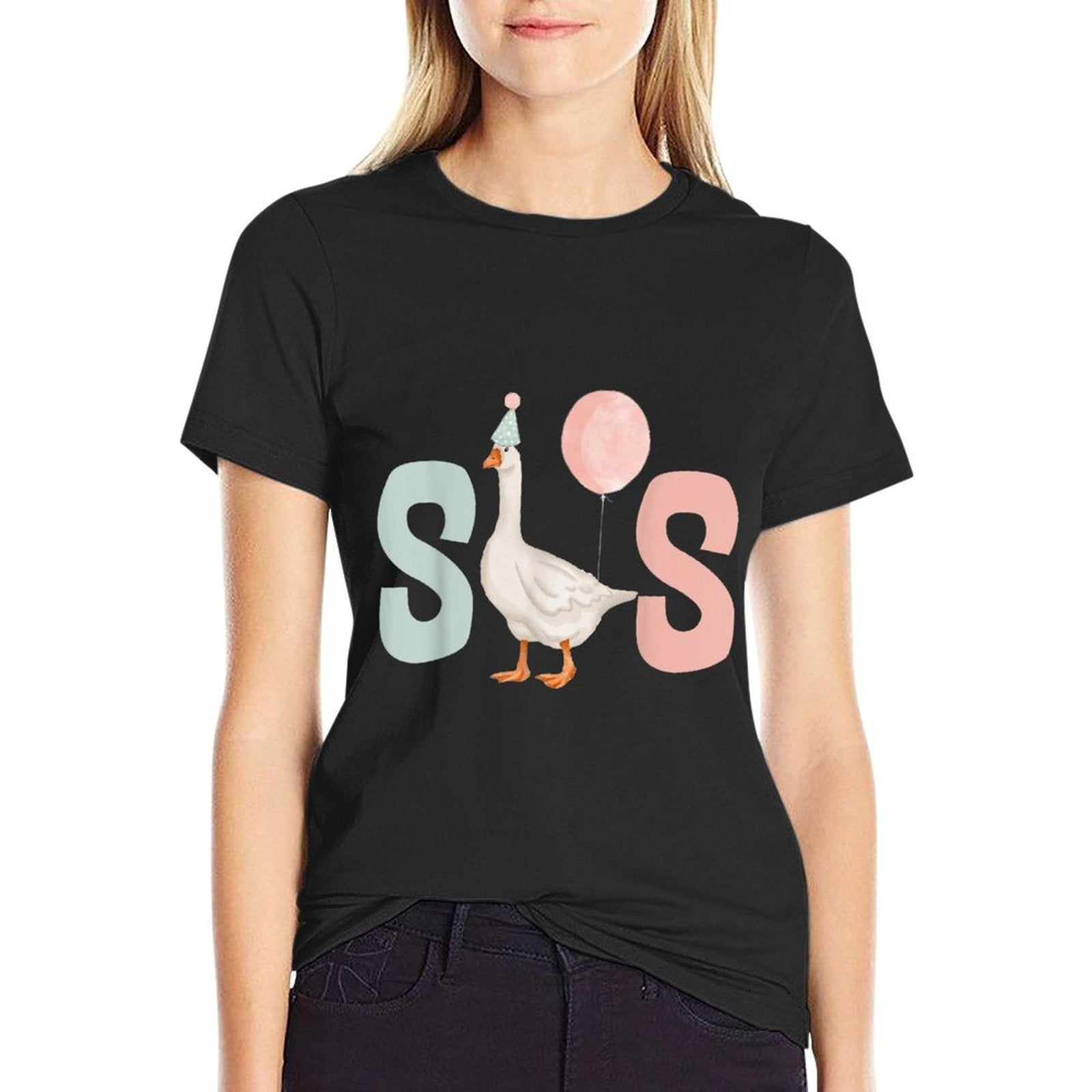 One Silly Goose Sister 1st First Birthday Family Matching  Cotton T-Shirt