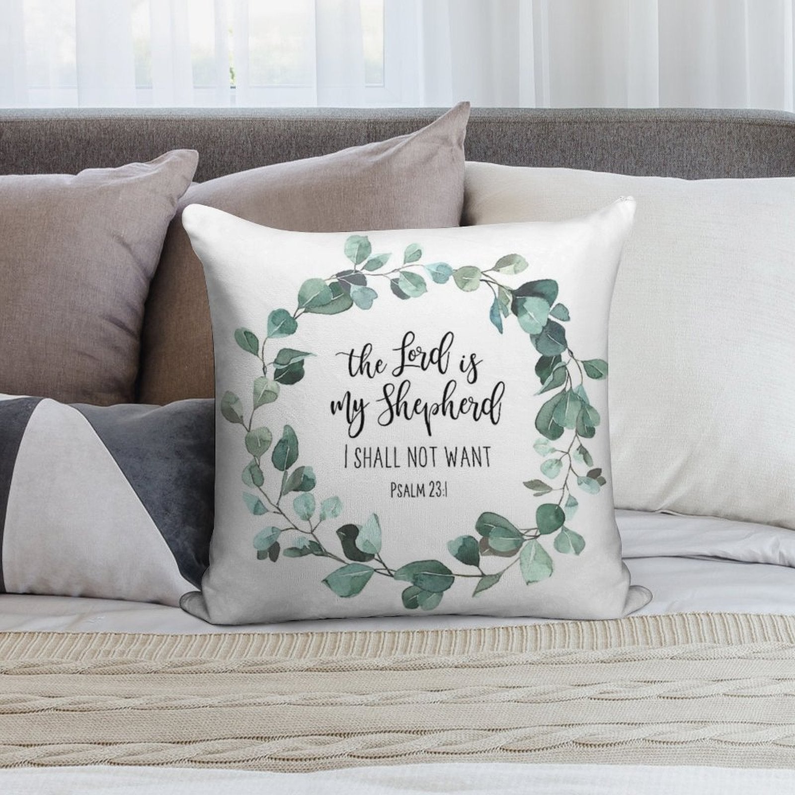 The Lord Is My Shepherd Soft Style Accent Throw Pillow