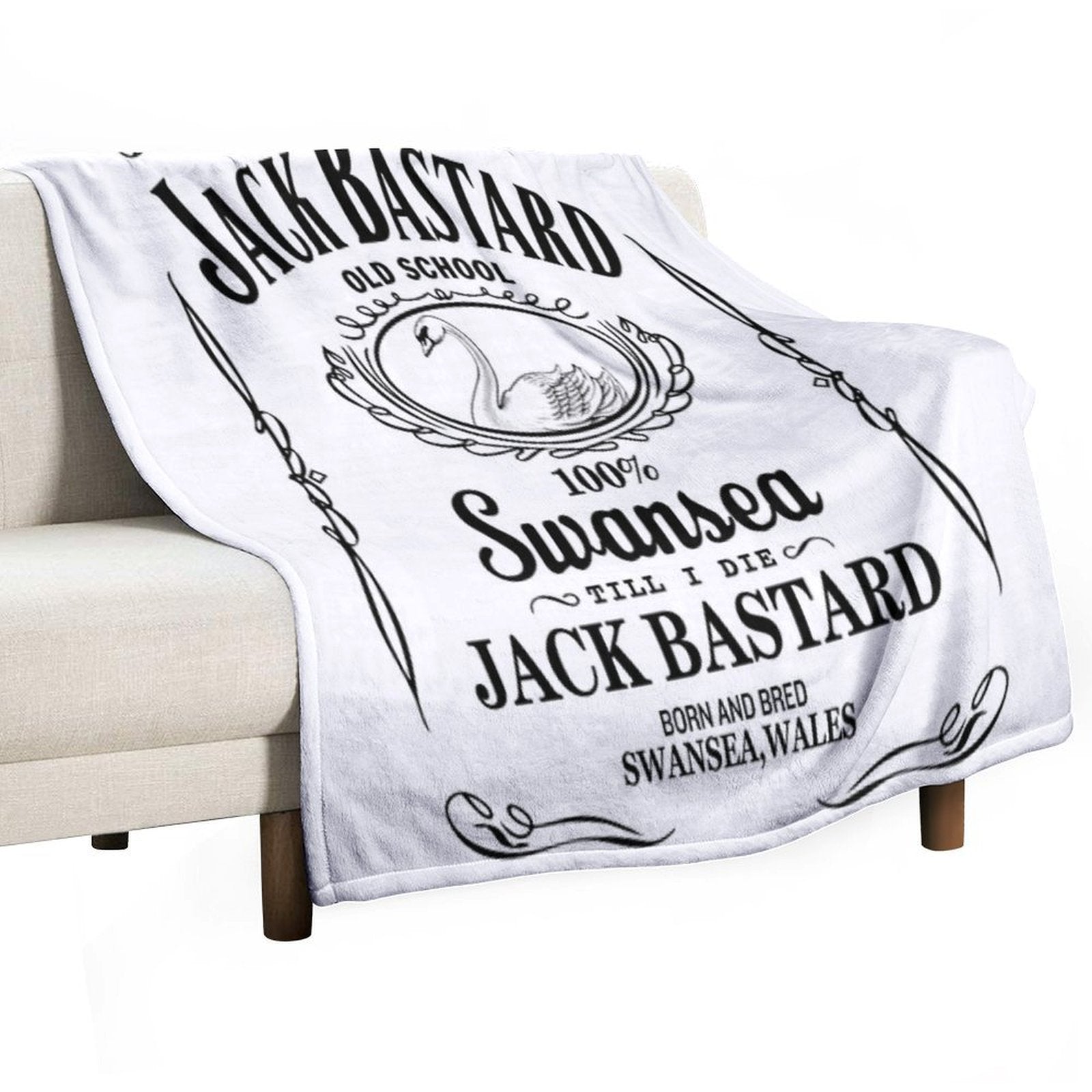 SWANSEA - JACK BASTARD B+W Easy Care Throw Blanket