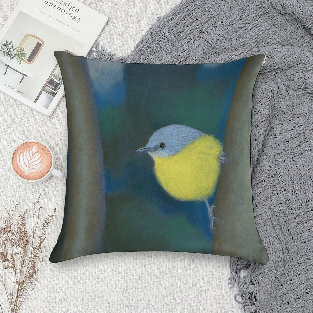 Eastern Yellow Robin Soft Luxury Feel Throw Pillow