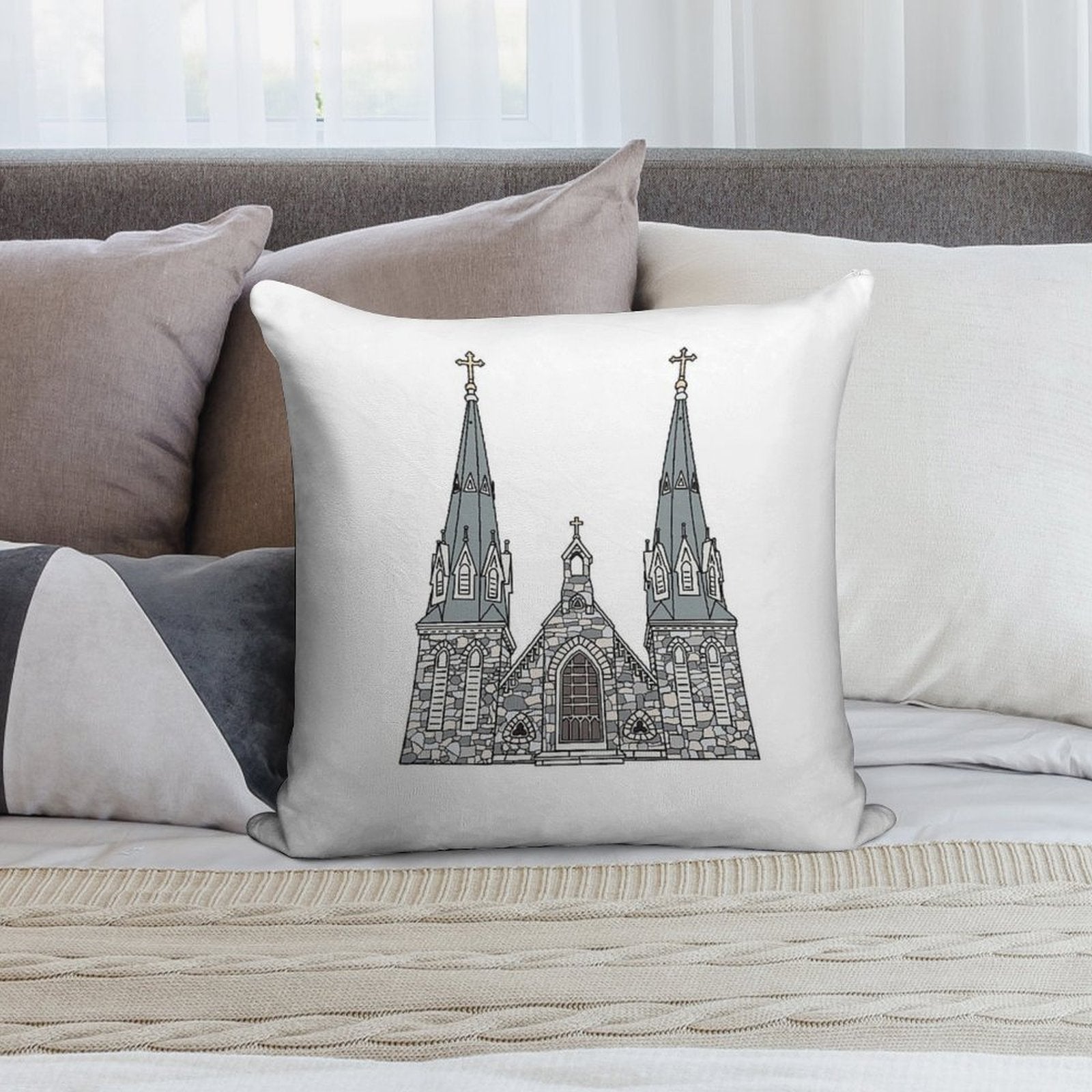 Villanova Church Soft Luxury Feel Throw Pillow