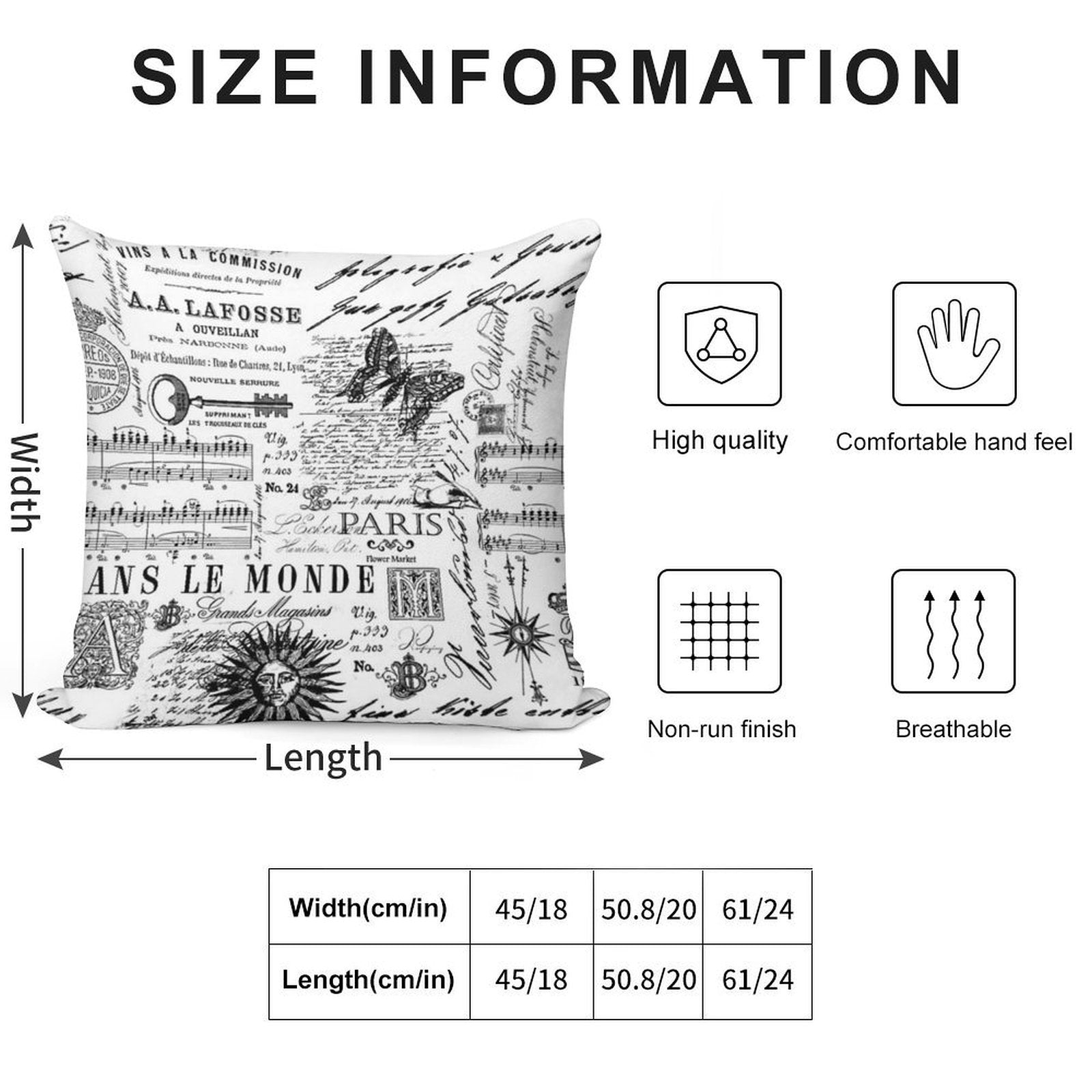 Black And White Vintage Handlettering And Ornaments Script Pattern Soft Gift Ready Throw Pillow