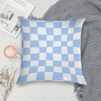 Hand Drawn Checkerboard Pattern (sky Bluewhite) Soft Home Decor Throw Pillow
