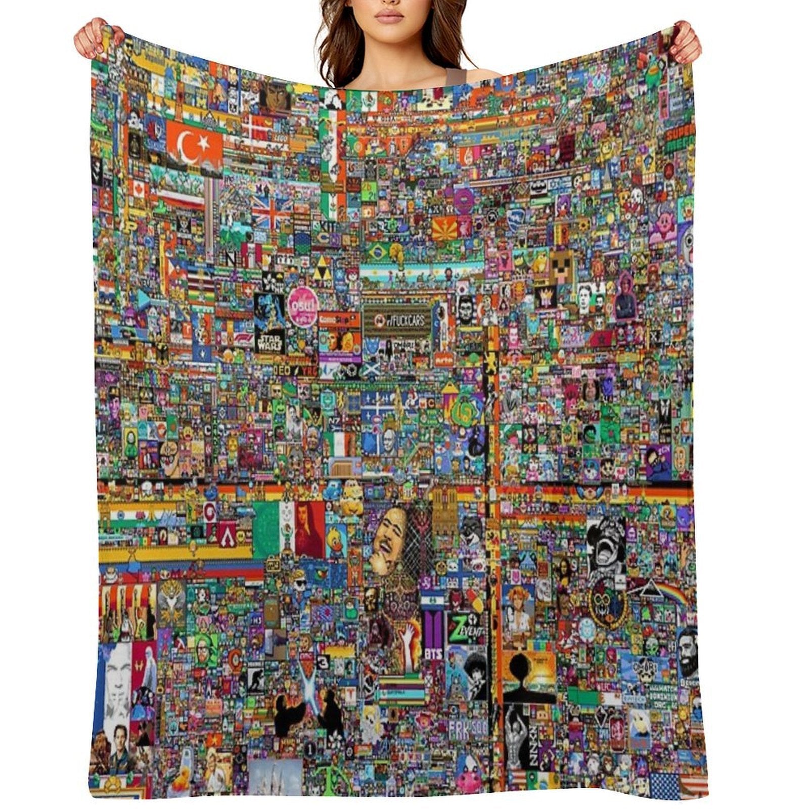 8K R Place 2022 Atlas Final Image Compact Throw Blanket