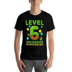 Level 6 Unlocked Awesome Since 2019 Pixel Birthday 6th  Graphic-printed T-Shirt