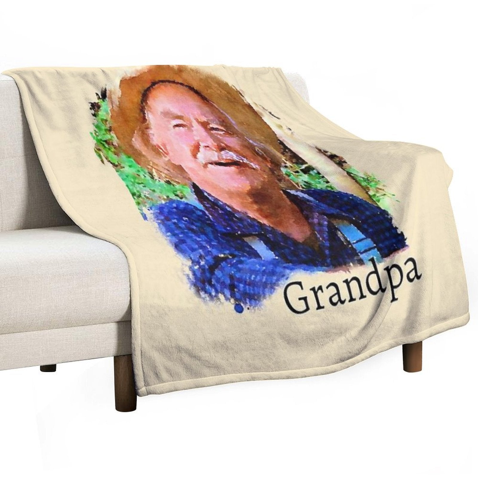 Grandpa The Waltons Plush Throw Blanket