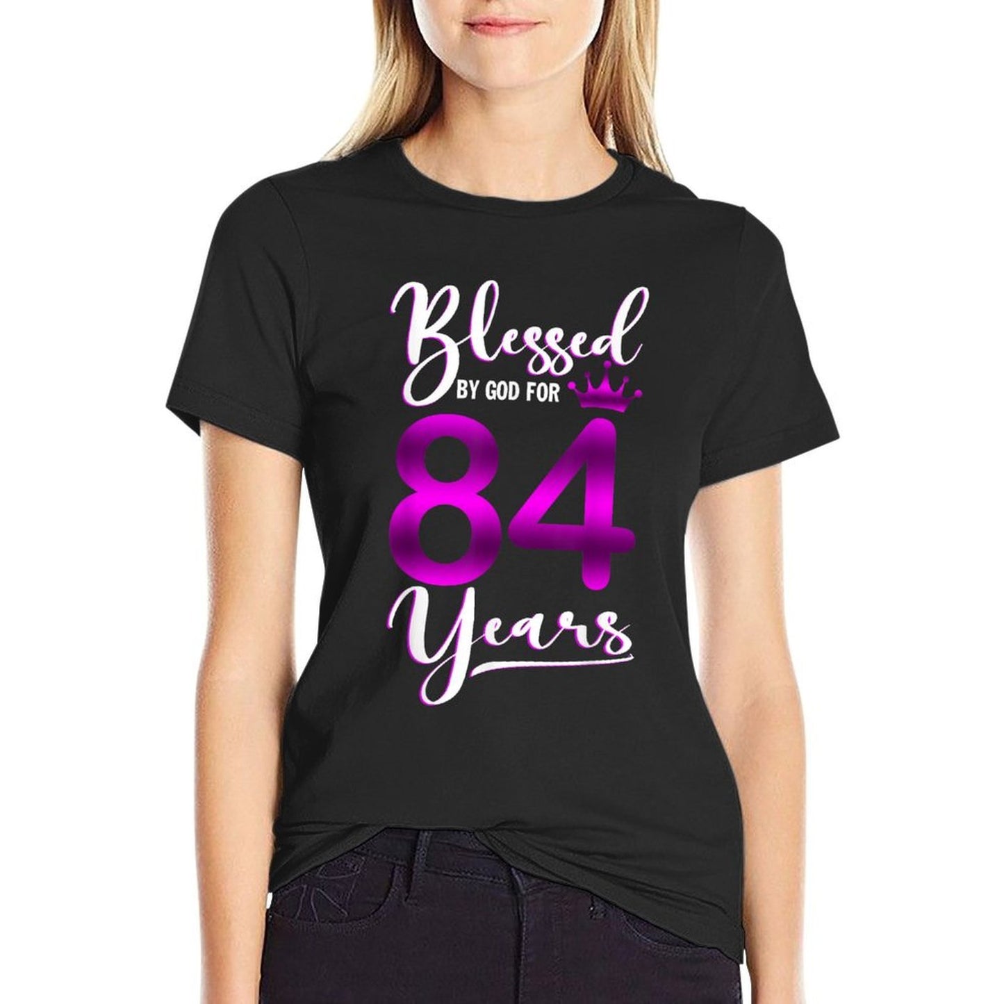 Vintage Blessed by God For 84 Years Old Happy 84th Birthday  Durable T-Shirt