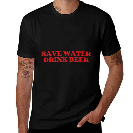 Save Water Drink Beer Y2k Aesthetic  Soft T-Shirt