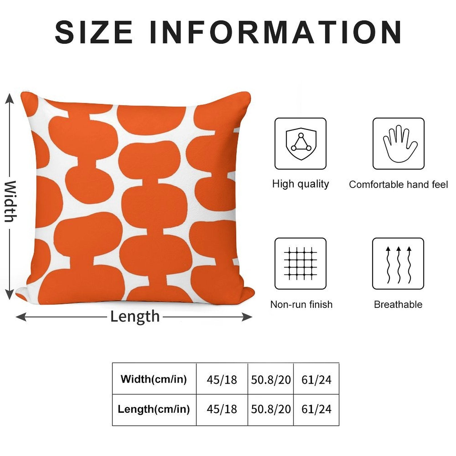 Iconic Mid Century Modern Pattern in White And Orange Soft Anti-Pilling Throw Pillow