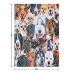 Beautiful Collage of Dogs, So Many Painted Beautiful Faces, Dogs Are The Best! Shrink-resistant Throw Blanket