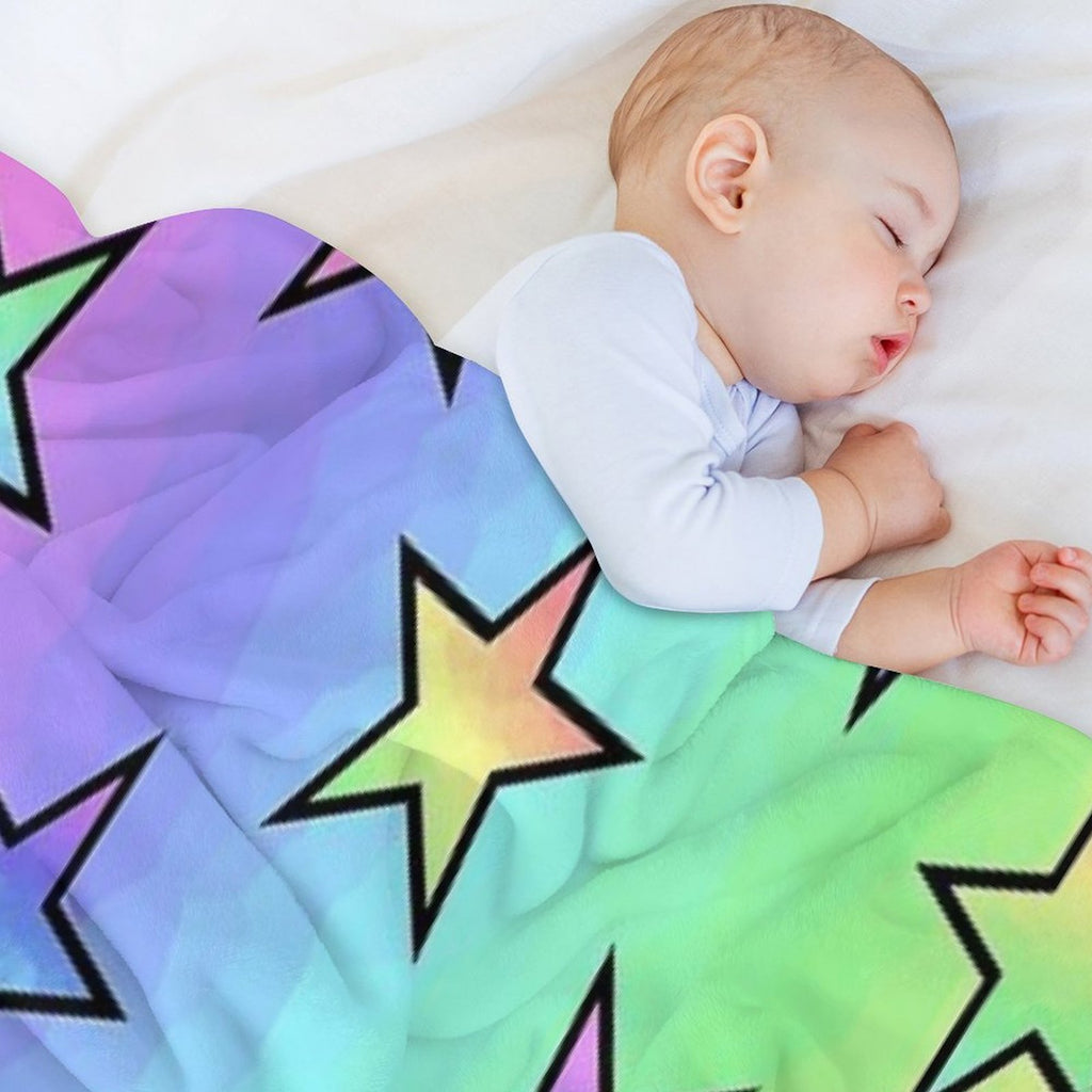Colorful Star Pattern Compact Throw Blanket