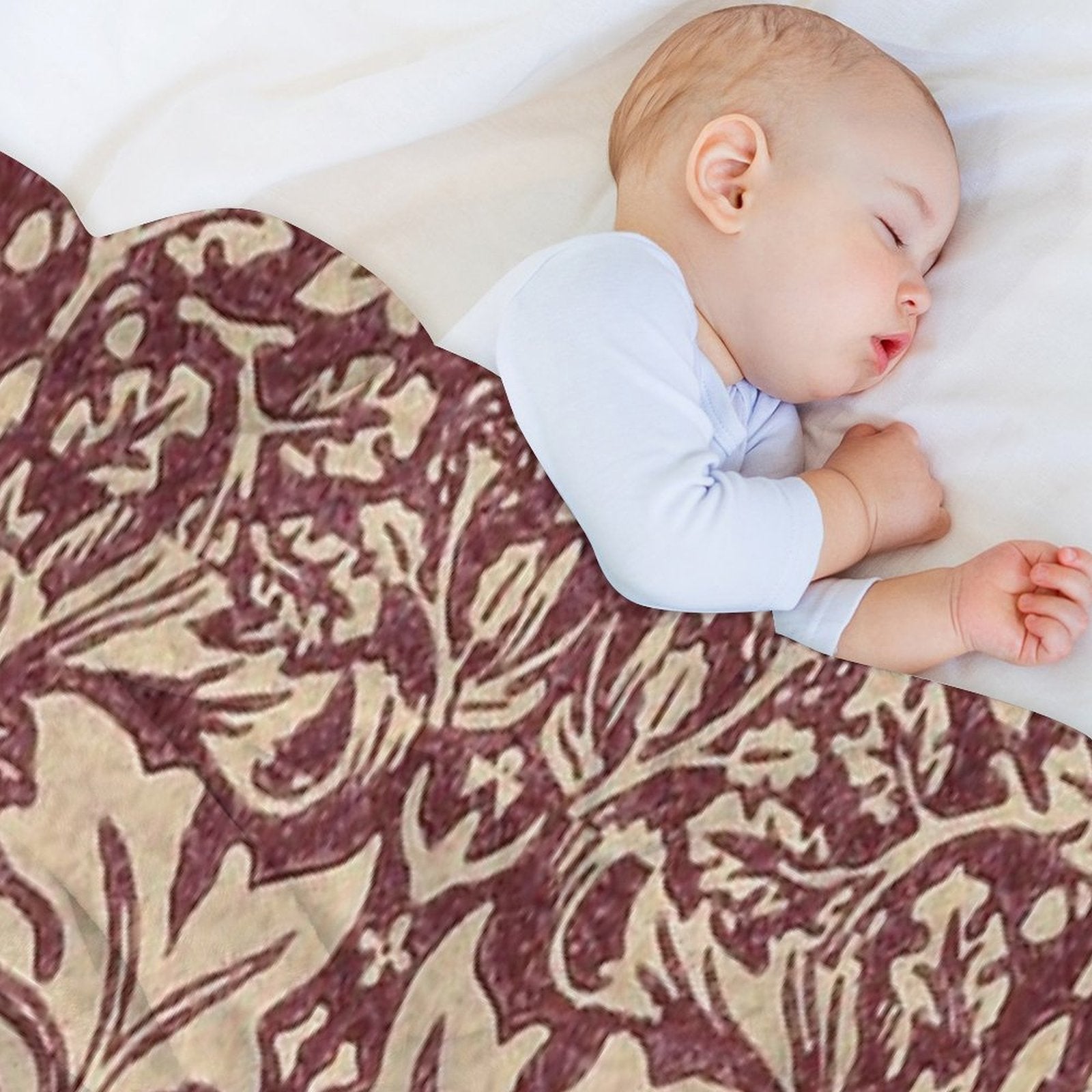 William Morris Brer Rabbit (burgundy) Pattern Shrink-resistant Throw Blanket