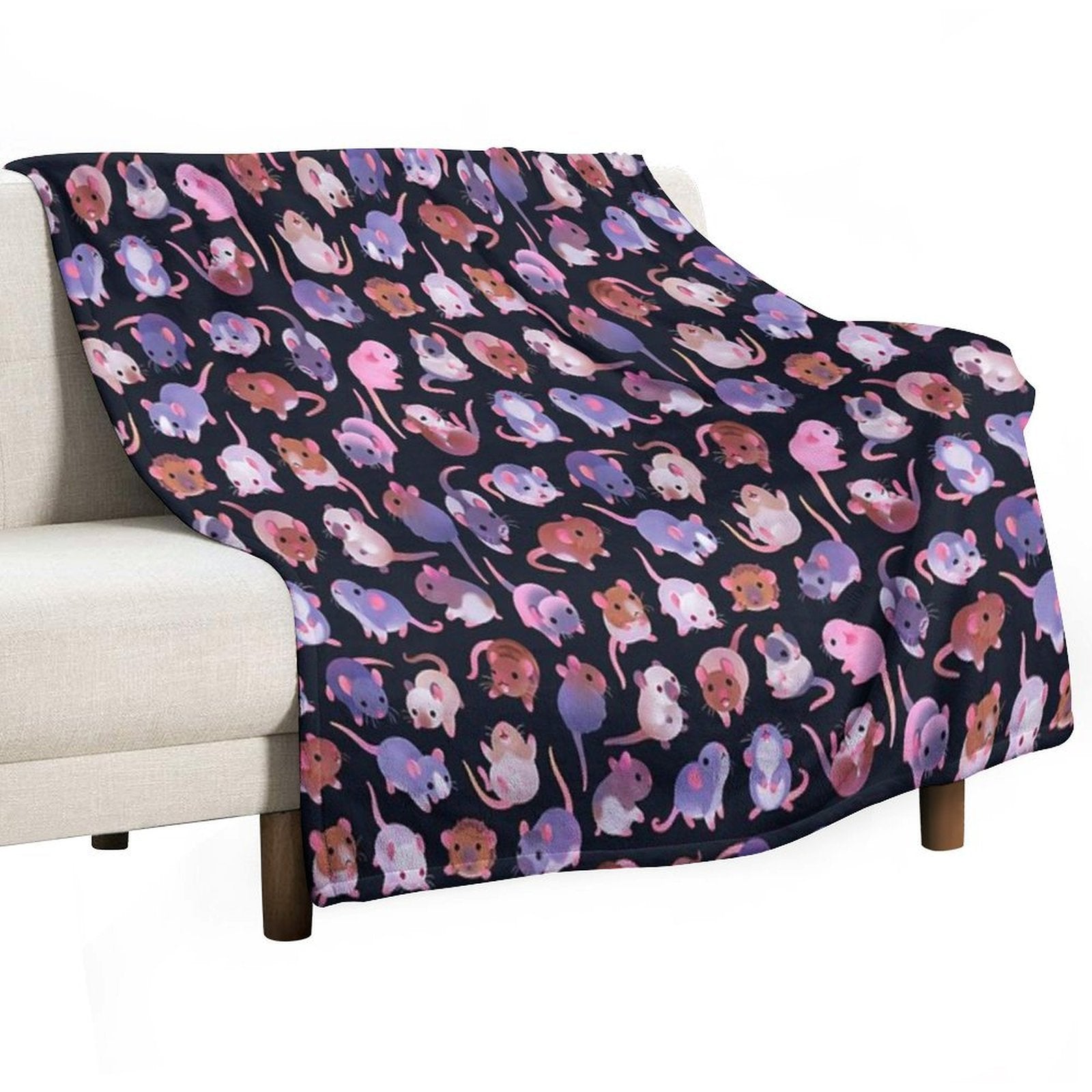 Fancy Rat - Dark Lightweight Throw Blanket