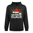 Grammy Claus Christmas Lights Pajama Family Matching Relaxed Fit Hoodie