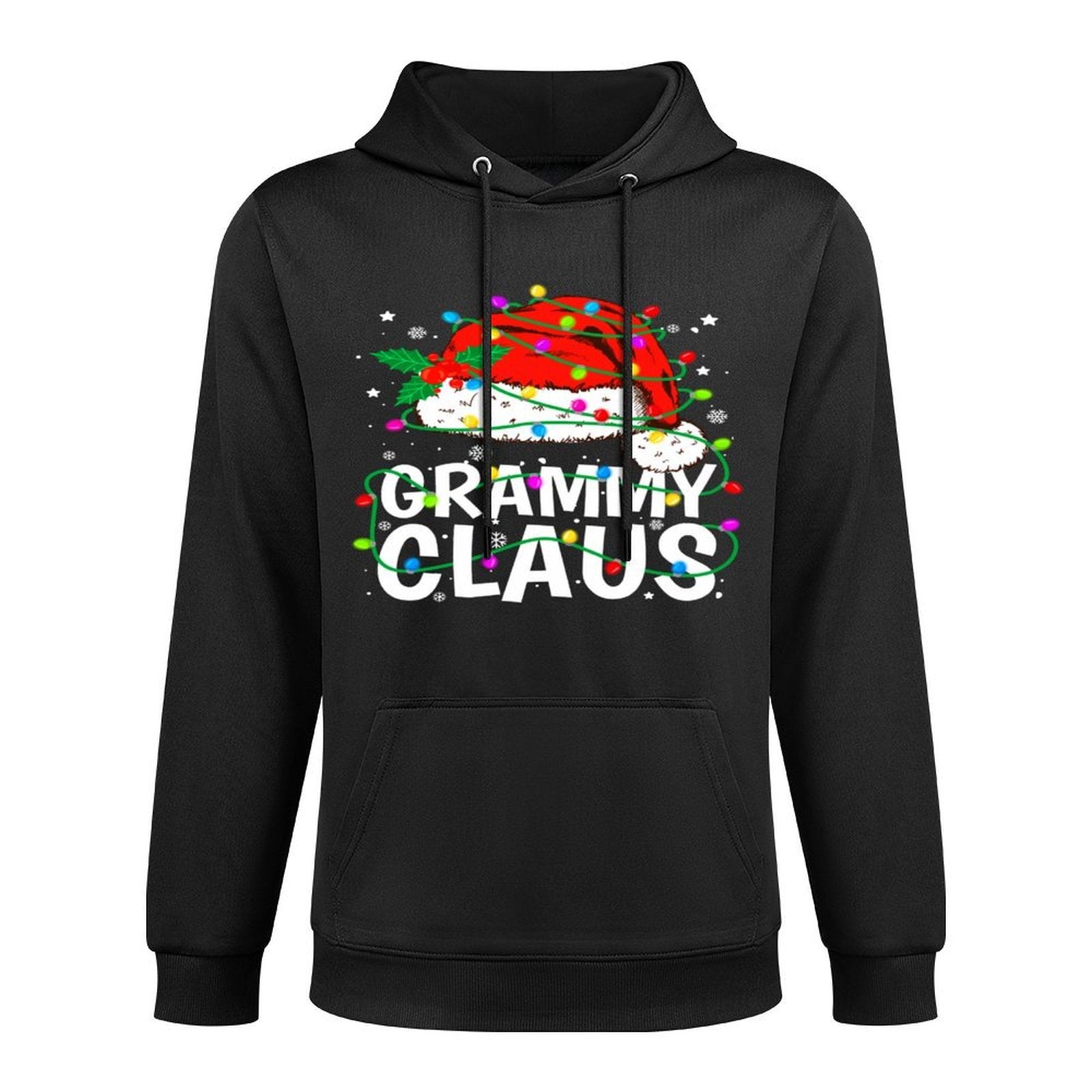Grammy Claus Christmas Lights Pajama Family Matching Relaxed Fit Hoodie