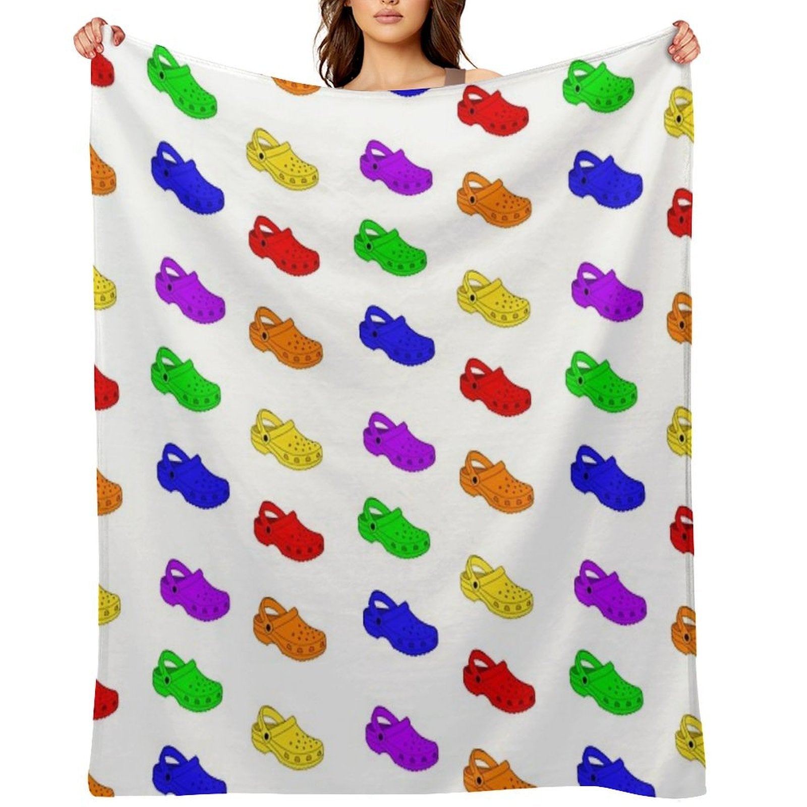 Rainbow Crocs Pack Comfort Throw Blanket