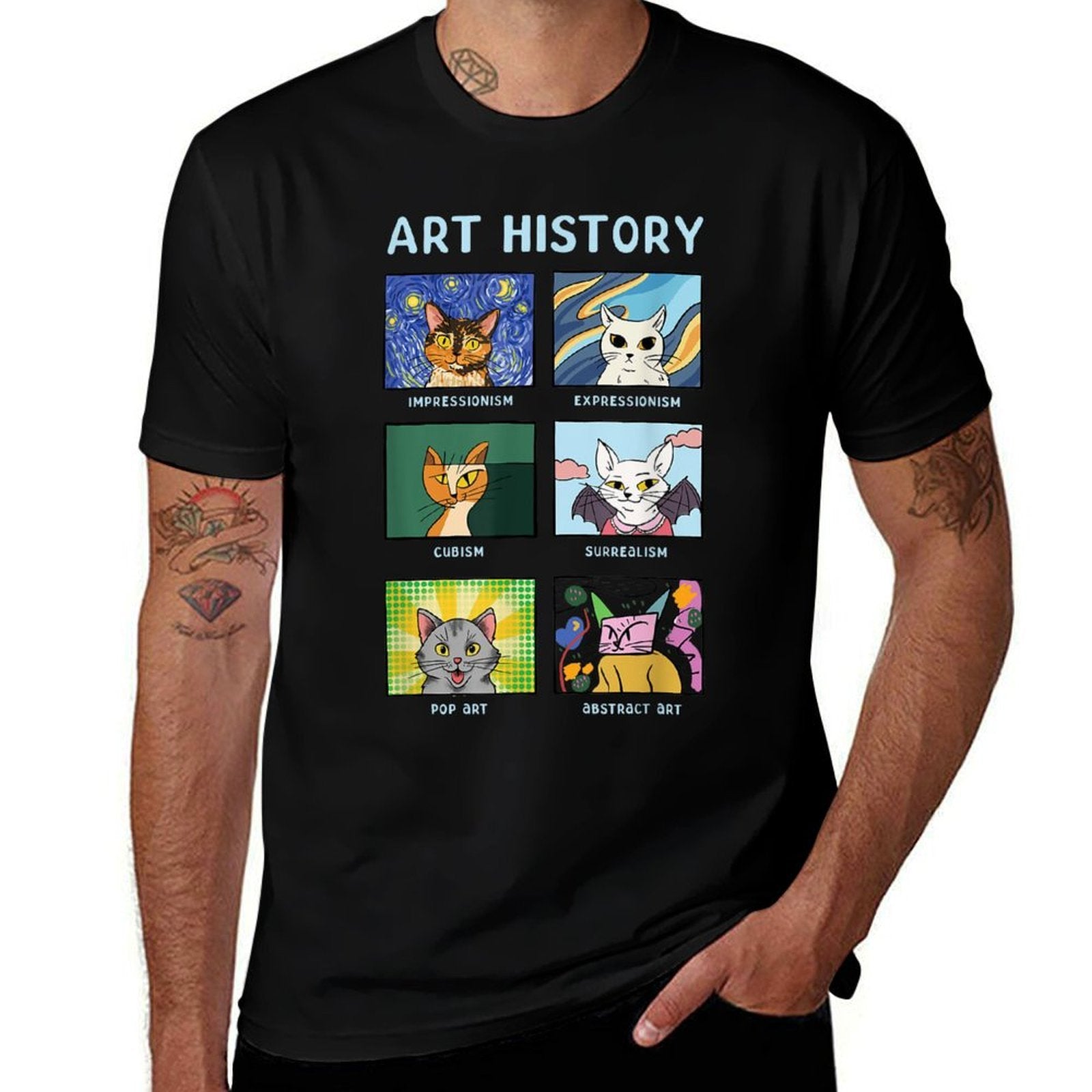 Art History Cats Fine Arts Cat for Art Collector  Cotton T-Shirt