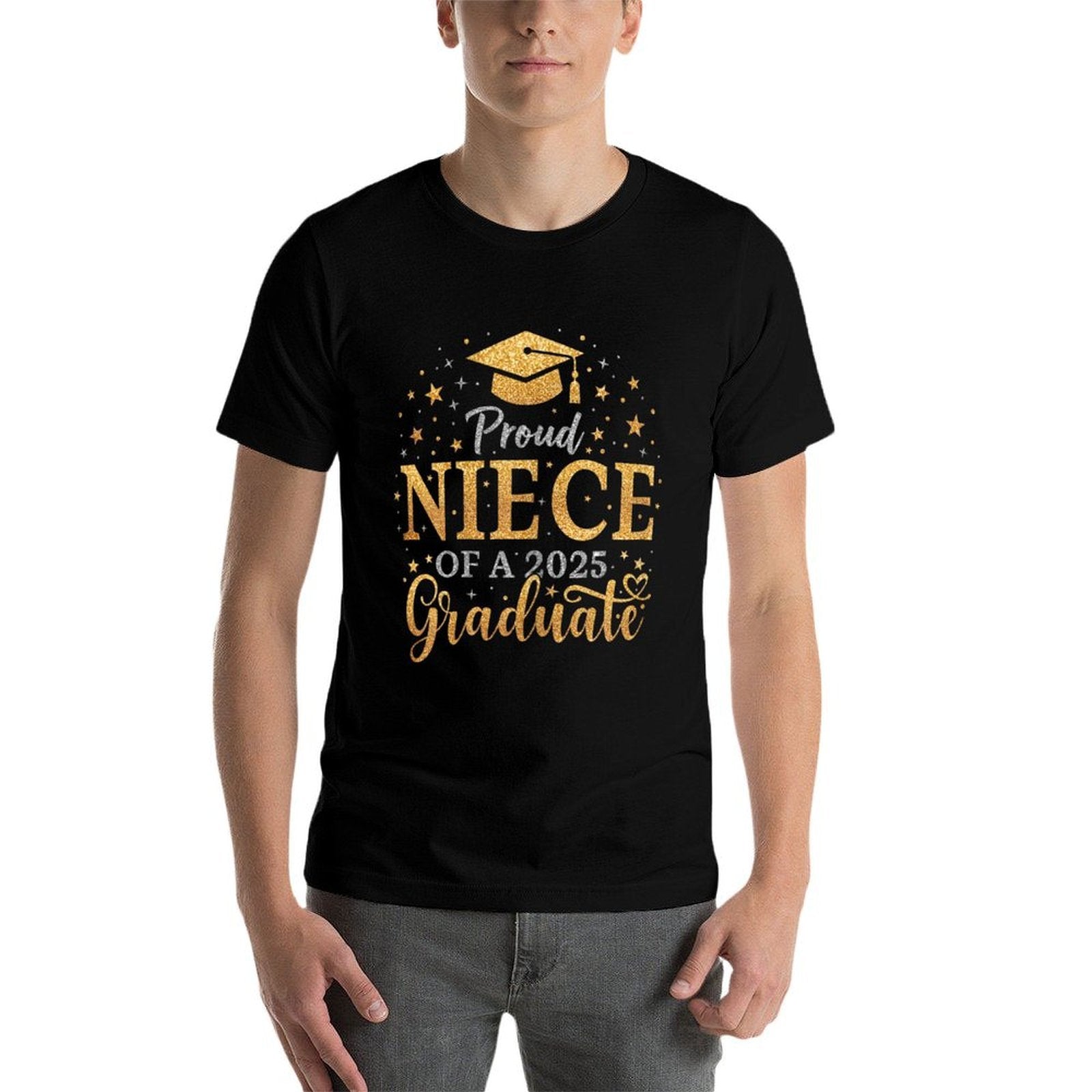 Funny Senior Proud Niece of A Class of 2025 Graduate  Rolled Sleeves T-Shirt