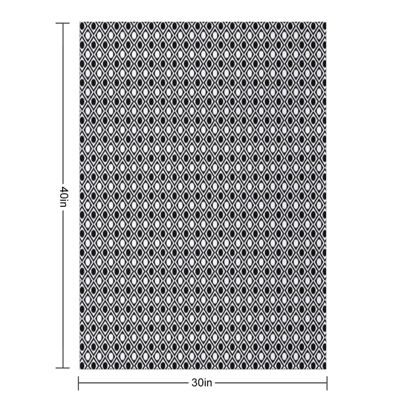 Classy Black And White Double Outline Diamonds And Dots Travel-friendly Throw Blanket