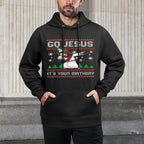 Christmas Go Jesus Its Your Birthday Dab Ugly Xmas Boys Kids Durable Construction Hoodie