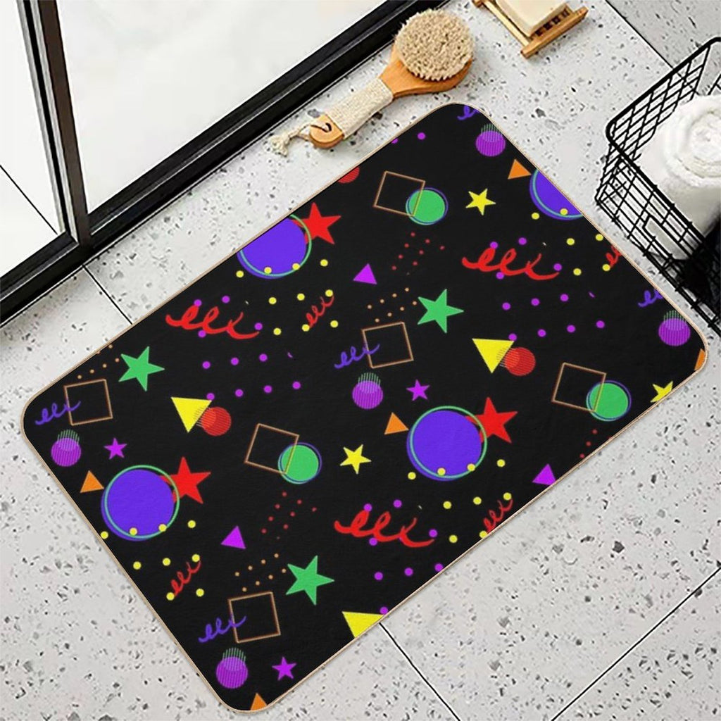 Rainbow Arcade Carpet  Rapid-Drying Bath Mat