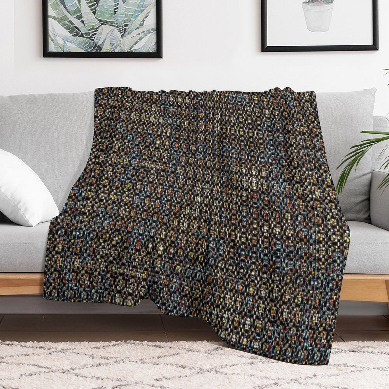 Distressed Colorful Pattern. Multi-functional Throw Blanket