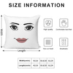 The Woman Face Soft Short Plush Fabric Throw Pillow