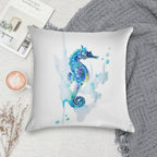 Watercolor Seahorse Soft Durable Construction Throw Pillow