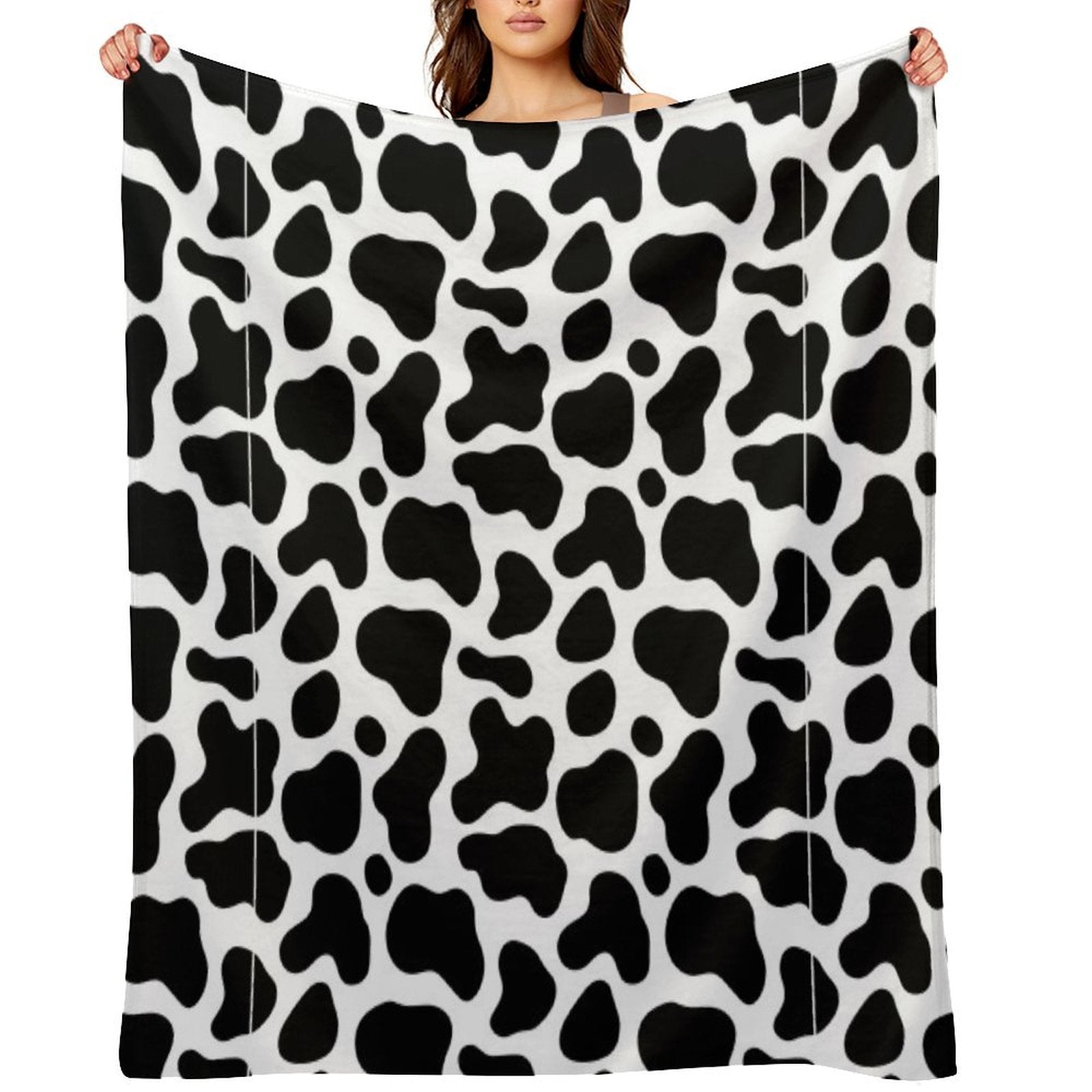 Cow Pattern Costume Shrink-resistant Throw Blanket