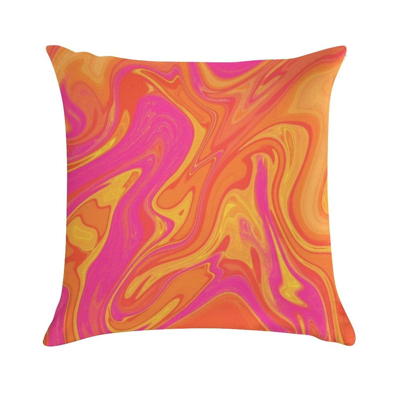 Orange And Pink Swirl Soft Gift Ready Throw Pillow