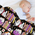 Library Cats - Dreamy Violet Sustainable Throw Blanket