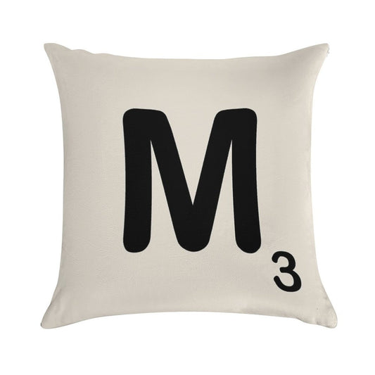 Scrabble Tile M Soft Easy Maintenance Throw Pillow
