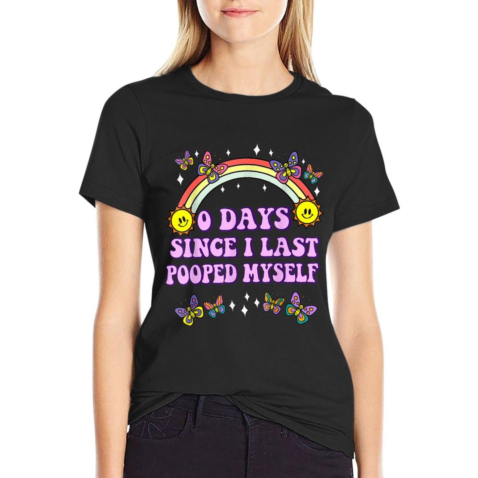 0 Days Since I Last Pooped Myself Funny Adult Humor Meme  Soft T-Shirt