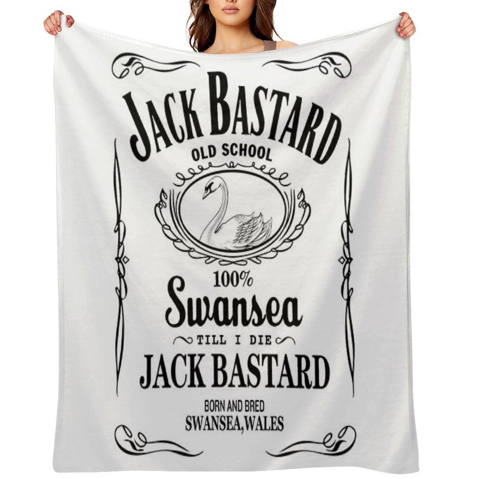 SWANSEA - JACK BASTARD B+W Easy Care Throw Blanket