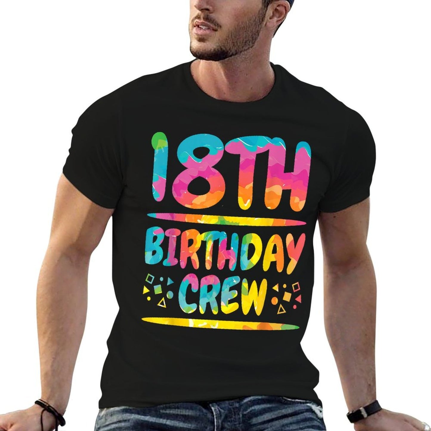 18th Birthday Crew Family, 18th Birthday Party Friends Group  Stretchy T-Shirt